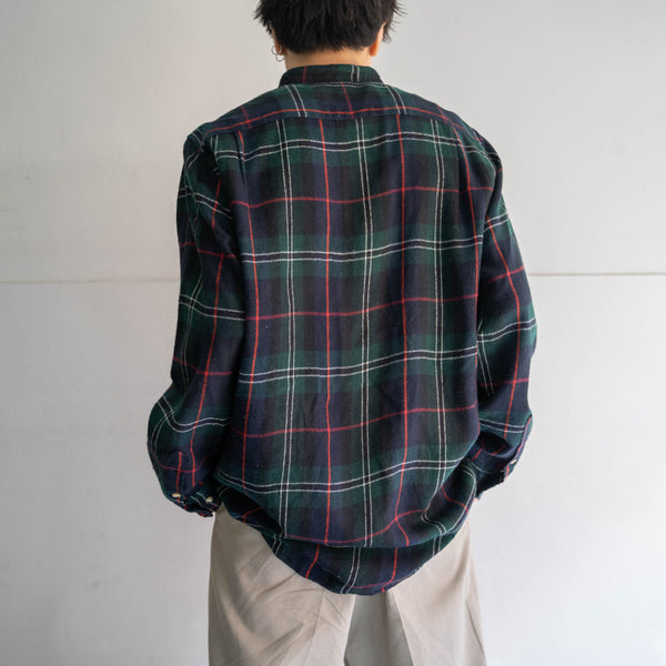 1990s black watch no collar l/s shirt