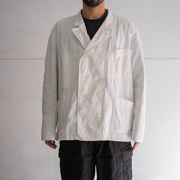 around 1960s France white color double breasted chef jacket