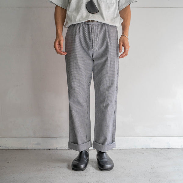 1990s Europe hounds tooth chef pants -with side adjuster-