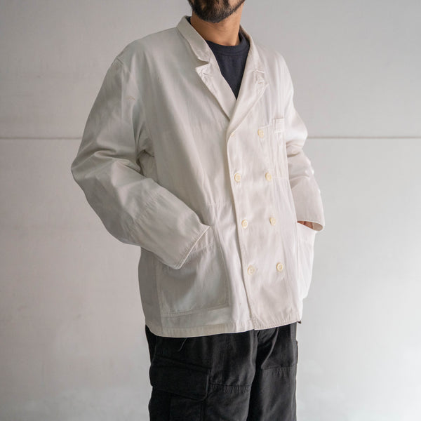 around 1960s France white color double breasted chef jacket