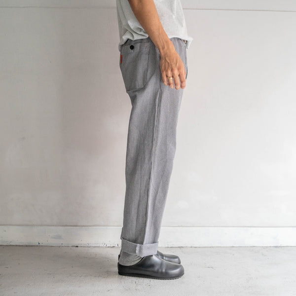 1990s Europe hounds tooth chef pants -with side adjuster-