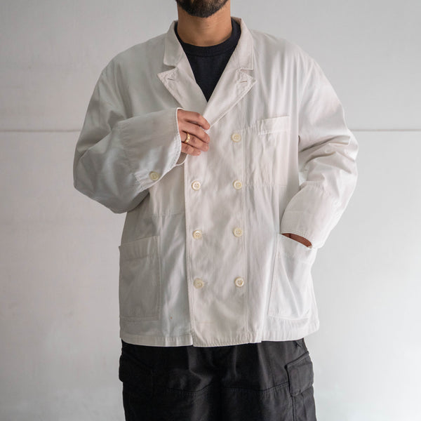 around 1960s France white color double breasted chef jacket