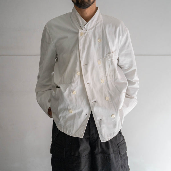 around 1960s France white color double breasted chef jacket