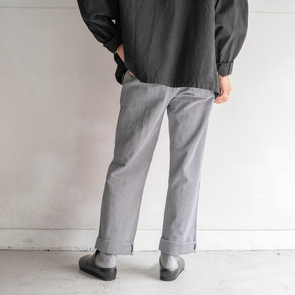 1990s Europe hounds tooth chef pants -with side adjuster-