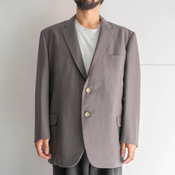 around 1970s Japan vintage gray striped wool tailored jacket