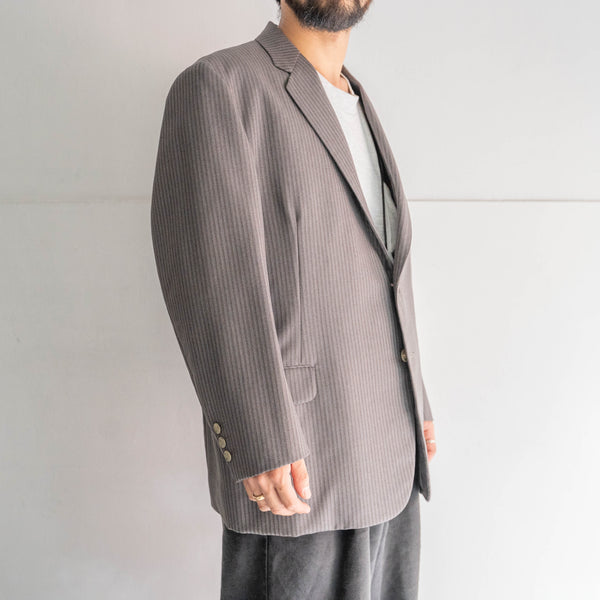 around 1970s Japan vintage gray striped wool tailored jacket