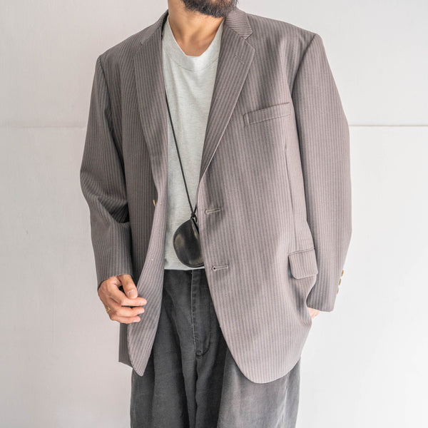 around 1970s Japan vintage gray striped wool tailored jacket