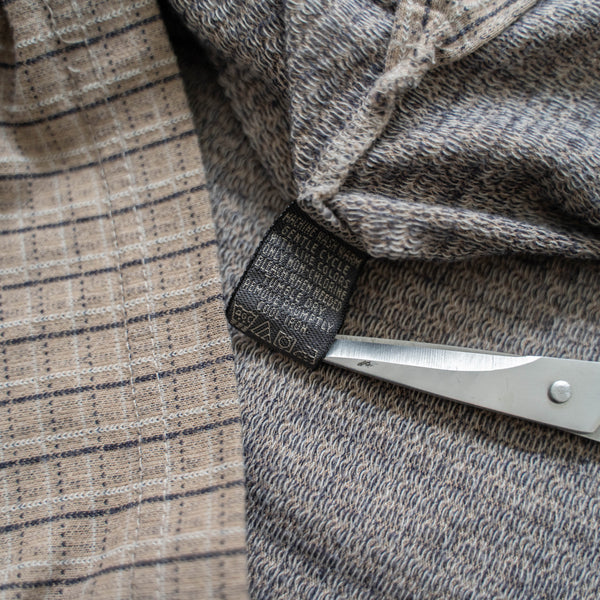 2000s light brown checked s/s polo shirt