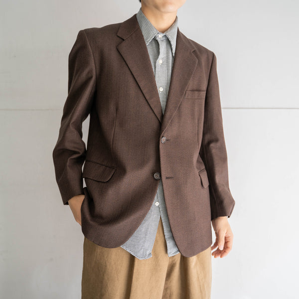 1980s Japan vintage brown weavy tailored jacket