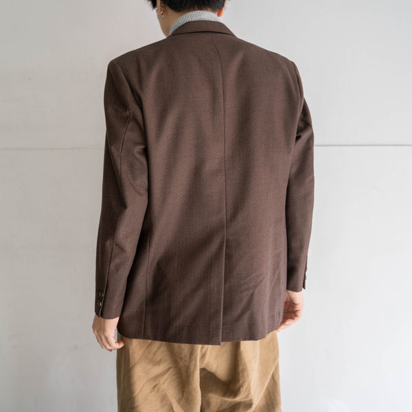 1980s Japan vintage brown weavy tailored jacket
