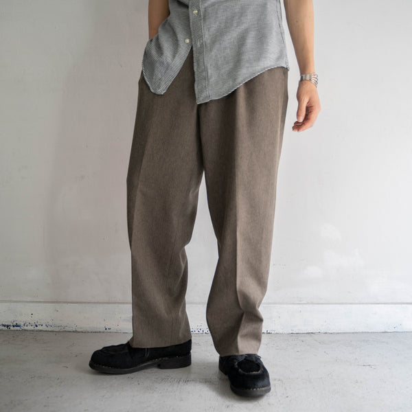 1990s Japan vintage brown weavy slacks -side adjuster-