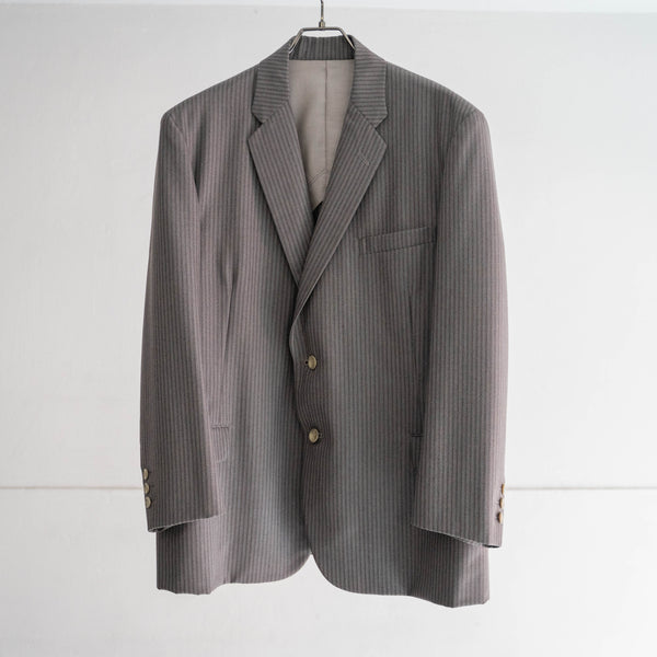 around 1970s Japan vintage gray striped wool tailored jacket