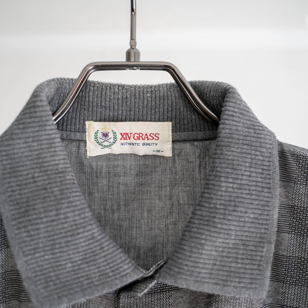 1990s gray checked s/s polo shirt