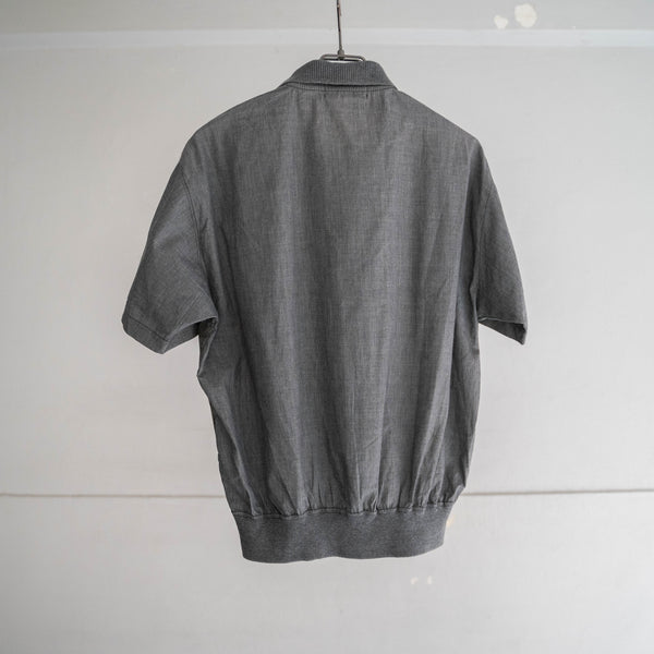 1990s gray checked s/s polo shirt