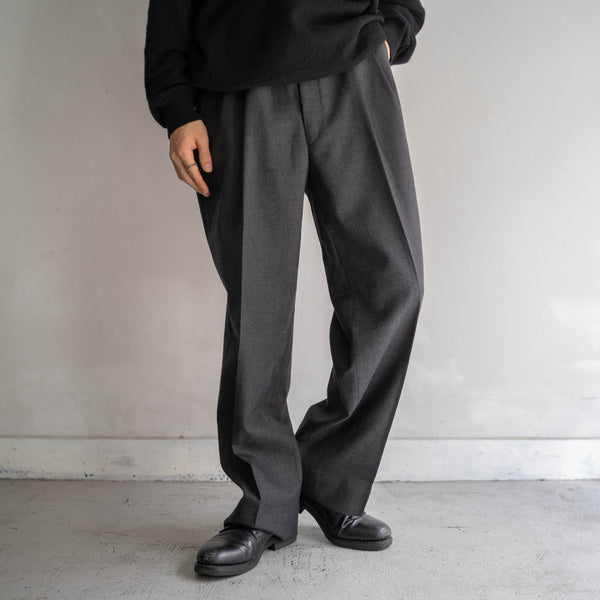 1990s Japan vintage gray wool 2tuck slacks
