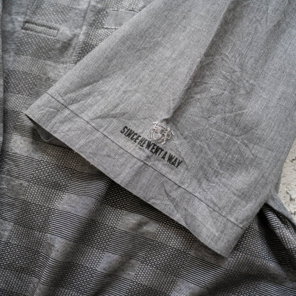 1990s gray checked s/s polo shirt