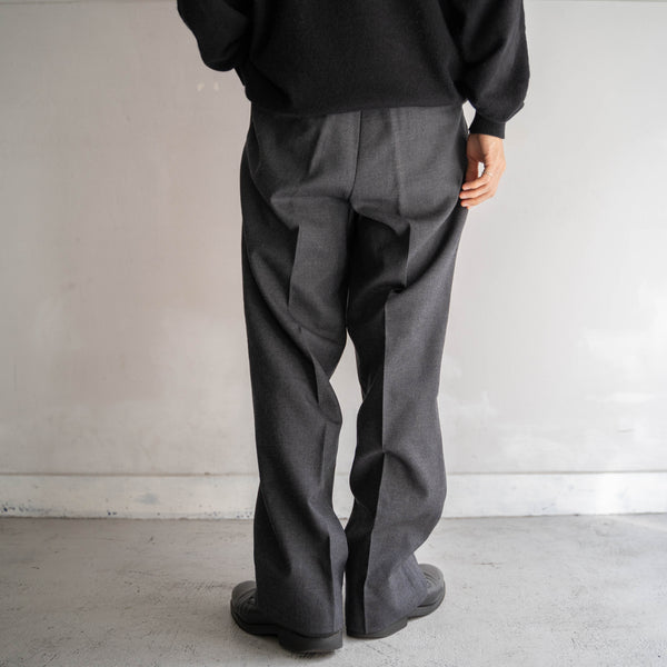 1990s Japan vintage gray wool 2tuck slacks