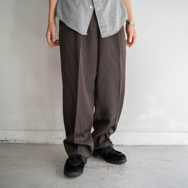 1990s Japan vintage dark brown chambray slacks