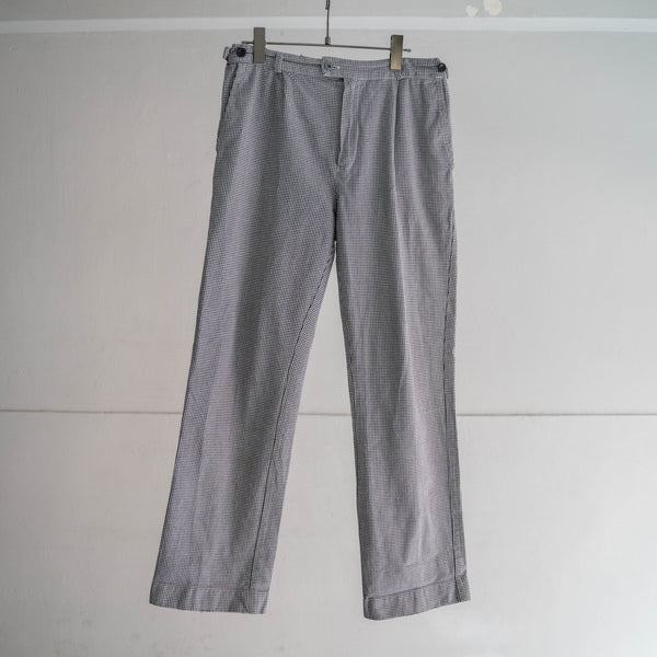 1990s Europe hounds tooth chef pants -with side adjuster-