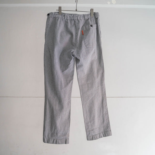 1990s Europe hounds tooth chef pants -with side adjuster-