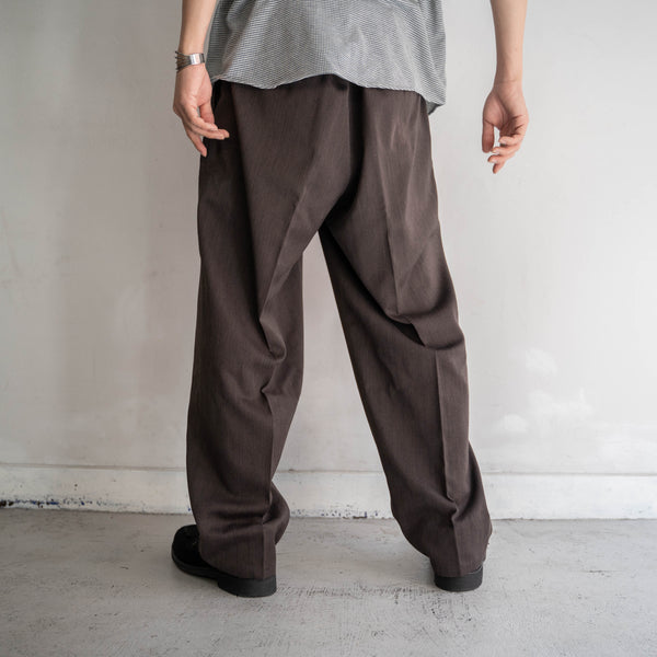 1990s Japan vintage dark brown chambray slacks