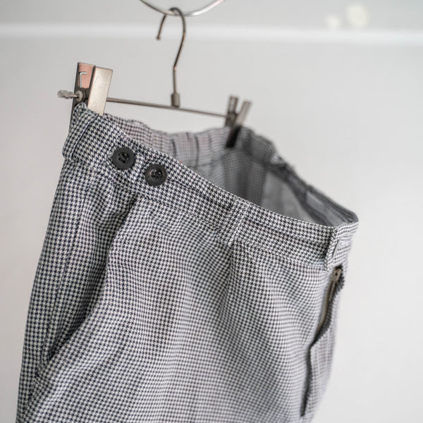 1990s Europe hounds tooth chef pants -with side adjuster-