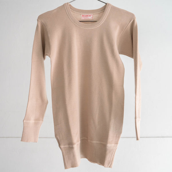 around 1980s Italy pink beige color thermal knit 'dead stock'