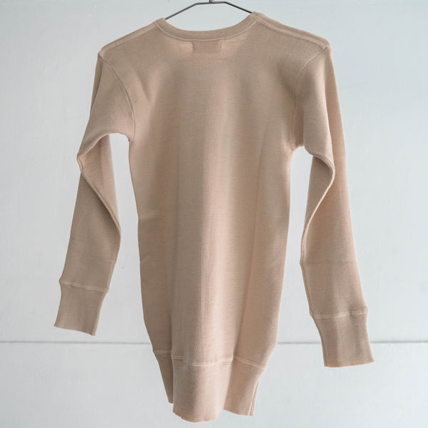 around 1980s Italy pink beige color thermal knit 'dead stock'