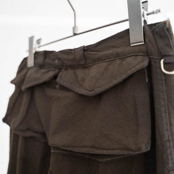 1970-80s Italian military brown color paratrooper pants 'black dyed' -good gimmick-