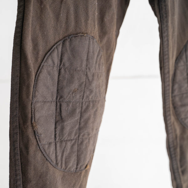 1970-80s Italian military brown color paratrooper pants 'black dyed' -good gimmick-