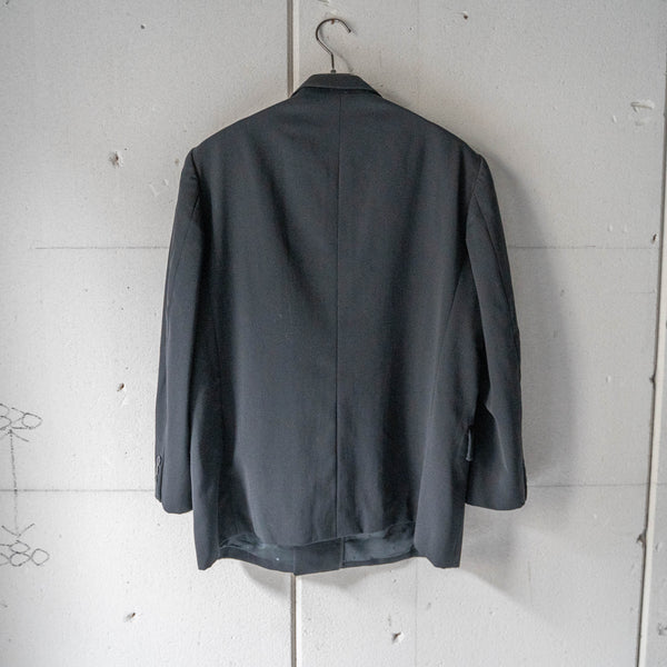 1980-90s Japan vintage black wool double breasted tailored jacket