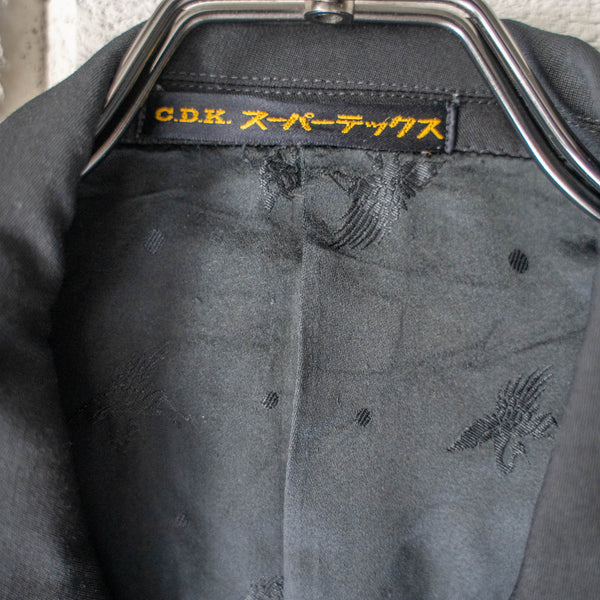 1980-90s Japan vintage black wool double breasted tailored jacket