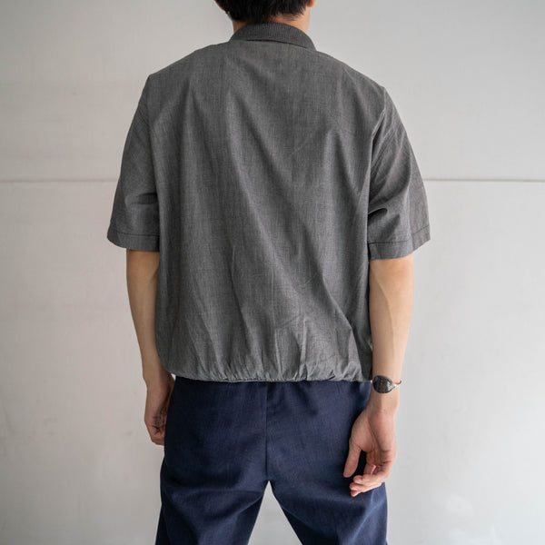 1990s gray checked s/s polo shirt