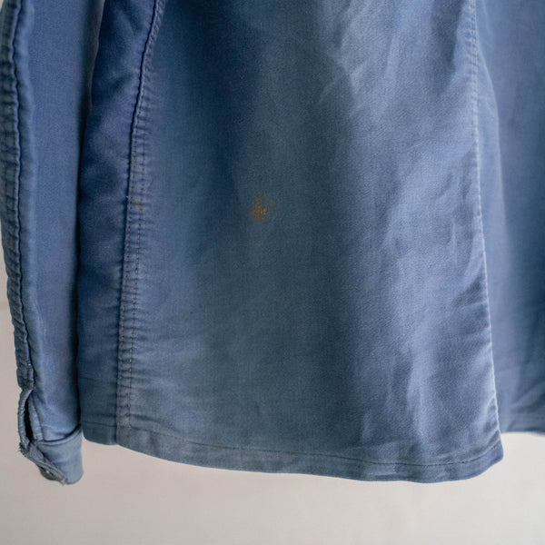1950-60s France 'Adolphe Lafont' blue moleskin jacket -good fade-