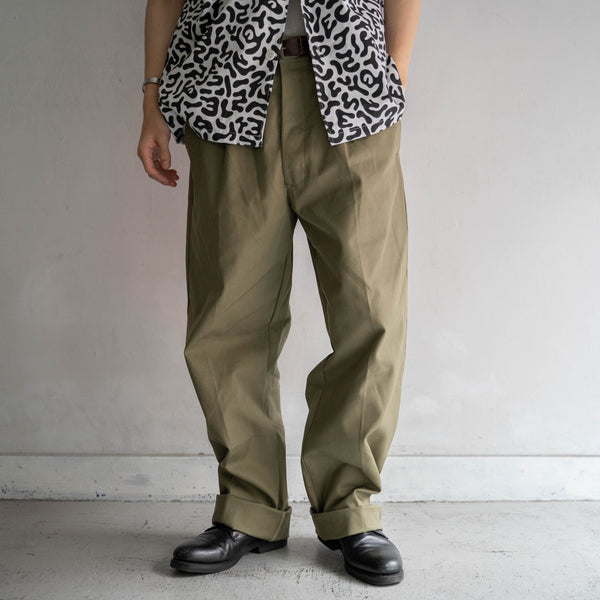 1970-80s Italian military light green chino pants 'dead stock'