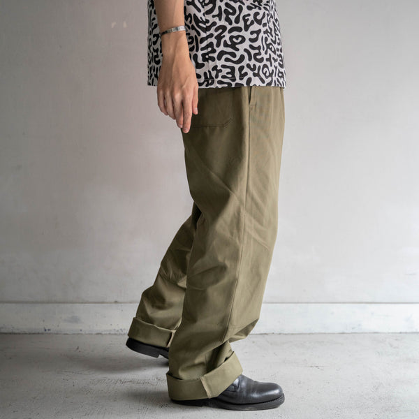 1970-80s Italian military light green chino pants 'dead stock'