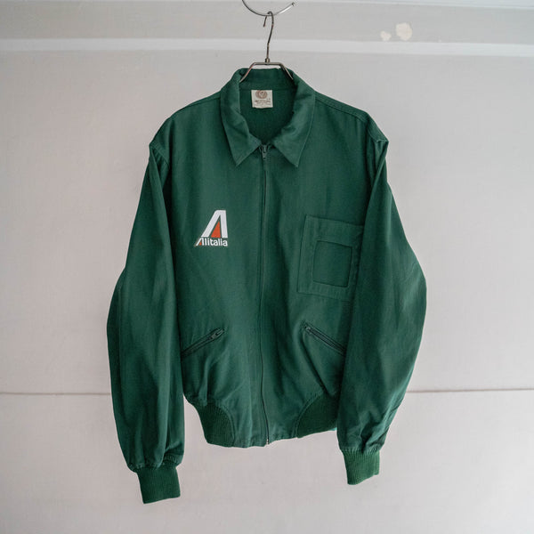 1980s Italy deep green work blouson with patch 'dead stock'