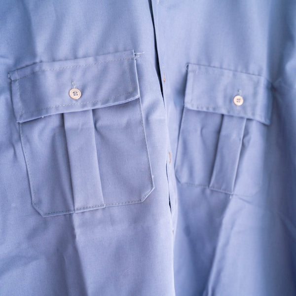 1980-90s Italian military blue shirt 'dead stock' -without epaulette-