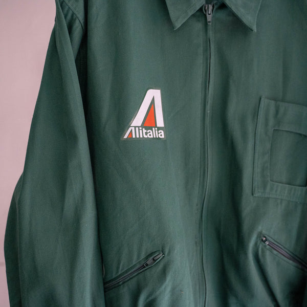 1980s Italy deep green work blouson with patch 'dead stock'