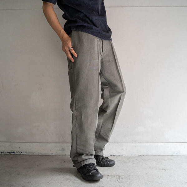 around 1970s Italian military linen × cotton work pants 'dead stock'
