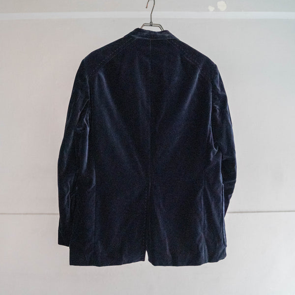 1980s Japan vintage navy velour tailored jacket
