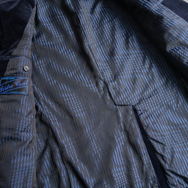 1980s Japan vintage navy velour tailored jacket