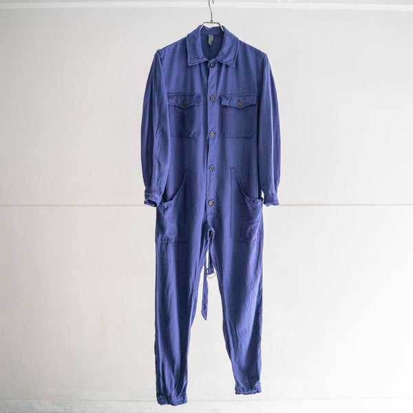 1970-80s Italian military navy color all-in-one -with belt-