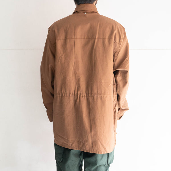 1970s brown color 4pockets nylon jacket -military like-