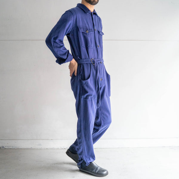 1970-80s Italian military navy color all-in-one -with belt-