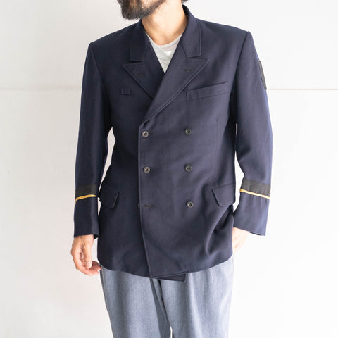 1970-1980s Japan vintage navy color double tailored jacket -good arm design-