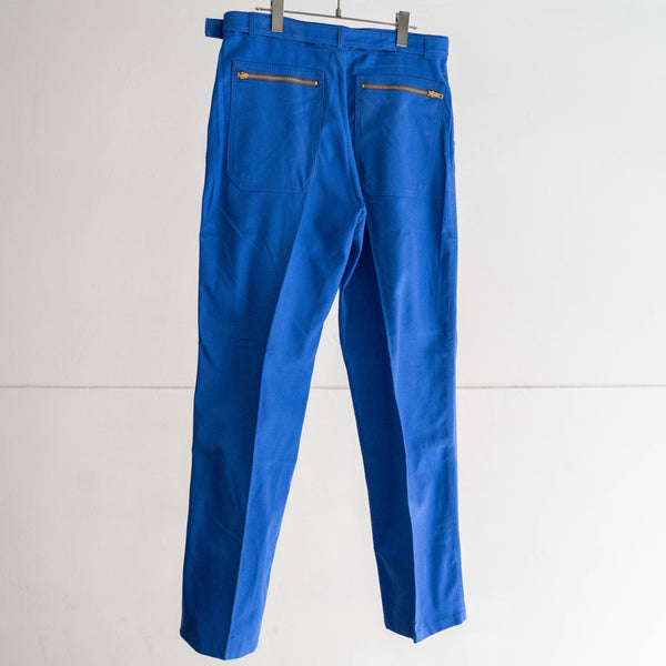 1970s France Adolphe Lafont cotton twill work pants 'dead stock' -with belt-