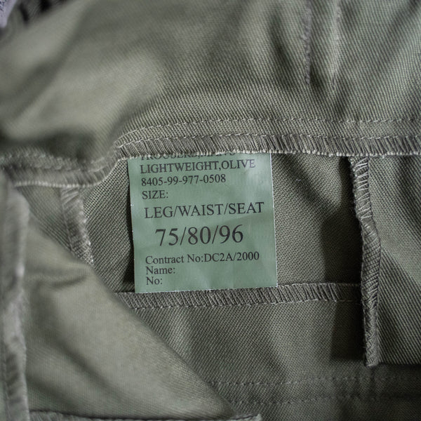 2000s British military green baker pants 'dead stock'