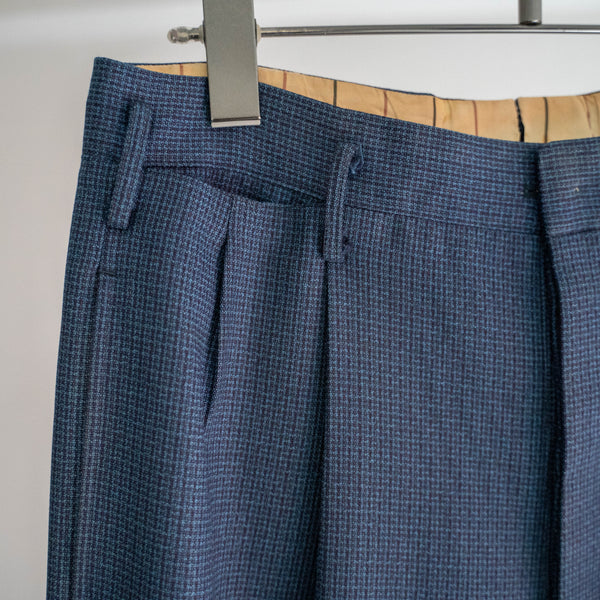 1970s Japan vintage blue based all-over pattern slacks