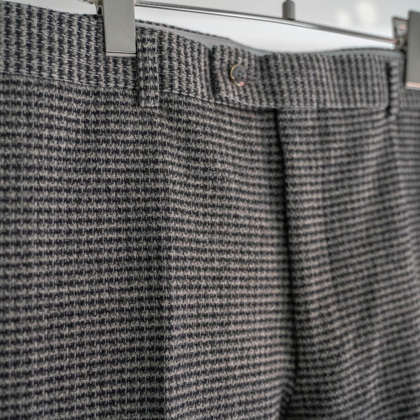 1990s Japan vintage black × gray checked wool pants